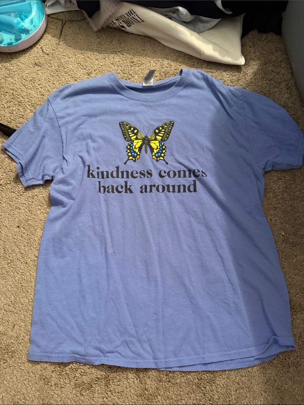 Butterfly Graphic Tee - 'Kindness Comes Back Around' in Lavender